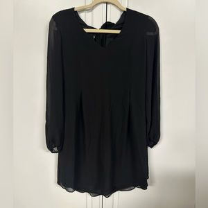 Inc Black Sheer Sleeve Dress -XS